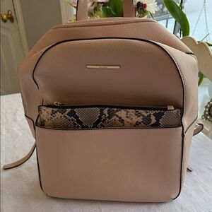 Aldo Blush Backpack with Snakeskin Detail